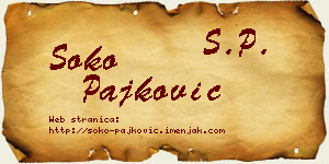 Soko Pajković vizit kartica